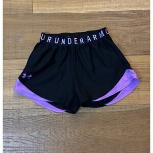 Women’s Under Armour XXS heat gear shorts Purple and black loose fit Activewear